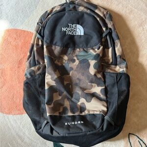 The North face camo backpack